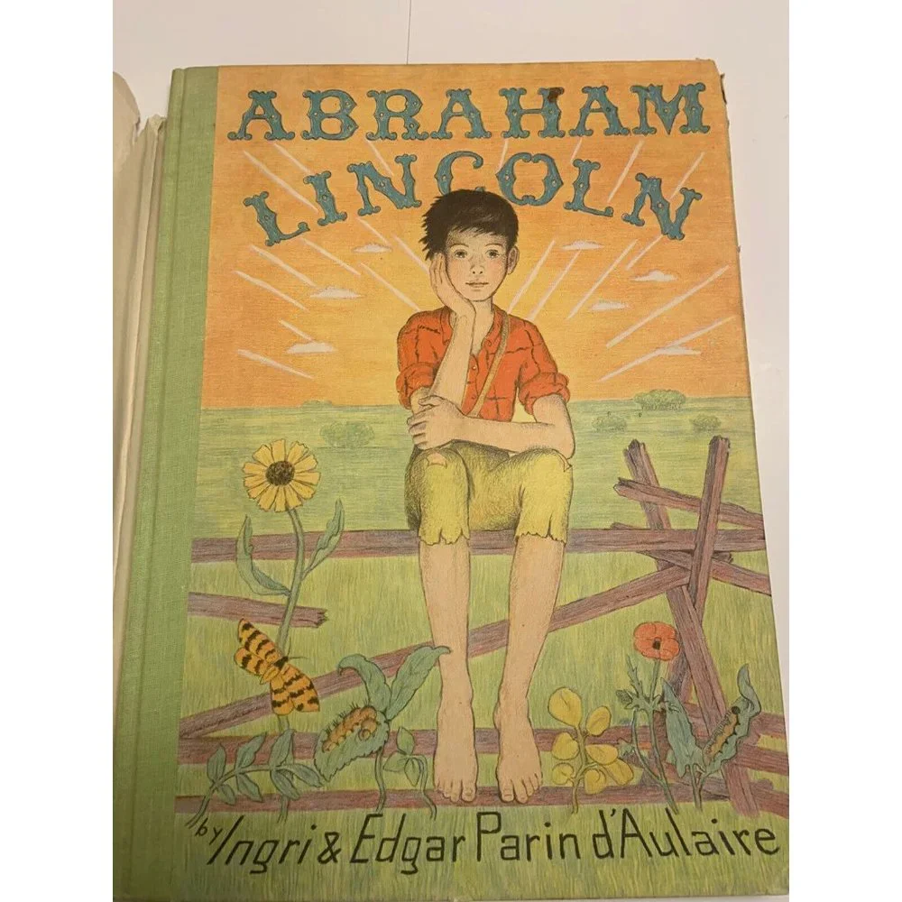 1957 Abraham Lincoln by Ingri & Edgar Parin d'Aulaire Hardback W/ Dust Jacket AO - Picture 3 of 7